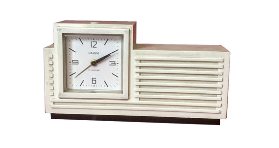 armenia 1980s nairi factory table clock alarm in constructivist shape web