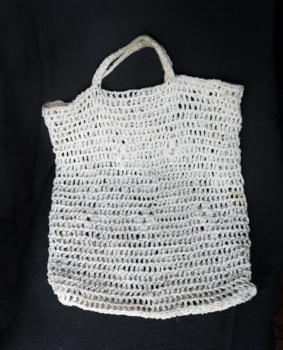 ussr 1970s 80s string or mesh bag made from synthetic thread