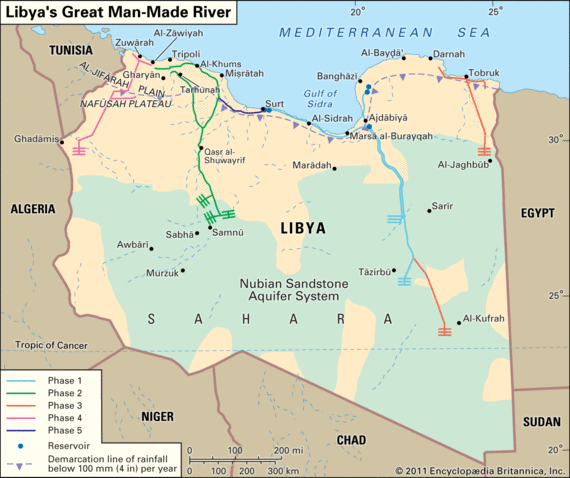 pipelines irrigation project libya great man made river